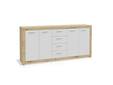 BEGGY Sideboard, Material Dekorspanplatte, Artisan Eiche Nachbildung/weiss