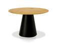 BACARY Esstisch rund, Material MDF eichefarbig/schwarz