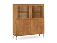 CATANDO Highboard, Material Massivholz, Akazie honigfarben/Abs. schwarz