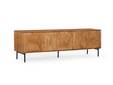 CATANDO TV-Element, Material Massivholz, Akazie honigfarben/Abs. schwarz