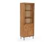 CATANDO Vitrine, Material Massivholz, Akazie honigfarben/Abs. schwarz