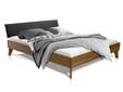 CALIDO 4-Fuß-Bett mit Polsterkopfteil, Material Massivholz