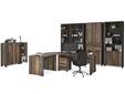 CASSIA Komplettbüro, Material Dekorspanplatte, Old Wood Vintage/betonfarbig
