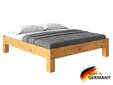 CURBY 4-Fuß-Bett ohne Kopfteil, Material Massivholz, rustikale Altholzoptik, Fichte