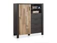 DRACO Highboard, Material Spanplatte, Eiche Nachbildung / graphitfarbig