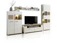 FELIPA II Wohnwand, Material MDF, weiss/Hirnholz eichefarbig