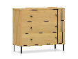 AYKO Sideboard I, Material Massivholz, Kiefer eichefarbig lackiert