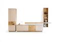 LEANDRO Wohnwand, Material Spanplatte, Dekor Sand/Artisan Eichefarbig