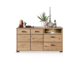 GOJA Sideboard I, Material teilmassiv, Artisan Wildeiche/graphitfarbig