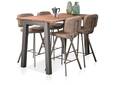 GREMO Bartisch 147x80 cm, Material Massivholz/Metall, Akazie mit Gestell