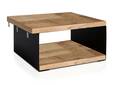 CORDINO Nachtkommode, Material Massivholz/Metall, Eiche gebürstet/schwarz
