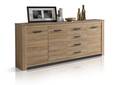 HUDSON Sideboard 3 Türen+4 Schubkasten, Material Dekorspanplatte, alteichefarbig