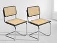 HOLM 2er SET Freischwinger, Material Naturgeflecht, Gestell Metall