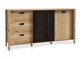 JACCO Sideboard, Material Spanplatte, Mauvella Eiche Nachbildung/schwarz