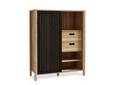 JACCO Highboard I, Material Spanplatte, Mauvella Eiche Nachbildung/schwarz