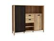 JACCO Highboard II, Material Spanplatte, Mauvella Eiche Nachbildung/schwarz