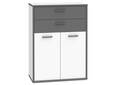 KALINA Büroschrank II, Material Dekorspanplatte, weiss/grau