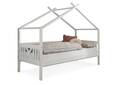 LESSIE Pfostenbett mit Dach/ Hausbett, Material Massivholz, Kiefer weiss