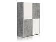 LILLY Schiebetürenschrank 120 cm, Material Dekorspanplatte, betongrau/weiss