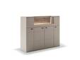LUZERN Highboard, Material Dekorspanplatte, basaltfarbig/eichefarbig