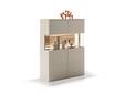 LUZERN Highboard II, Material Dekorspanplatte, basaltfarbig/eichefarbig