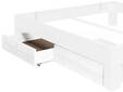 LUKY 2er Set Bettschubladen für 4-Fuß-Bett Überlänge, Material Massivholz, Fichte weiß lackiert