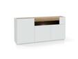 LENNOX Sideboard, Material Dekorspanplatte, lichtgrau/Valencia Oak Dekor