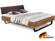CORDINO Kufenbett aus Eiche mit Polsterkopfteil, Material Massivholz