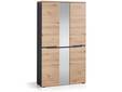 MAILAND 3trg. Garderobenschrank, Material Dekorspanplatte, Artisan Eiche Nachbildung/graphitfarbig