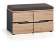 MAILAND Garderobenbank, Material Dekorspanplatte, Artisan Eiche Nachbildung, graphitfarbig