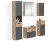 MORANO Badezimmerset I, Material Dekorspanplatte, Nox Oak Nachbildung/Basaltgrau