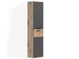 MORANO Hänge-Hochschrank fürs Badezimmer, Material Dekorspanplatte, Nox Oak Nachbildung/Basaltgrau