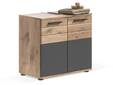 MORANO Waschbeckenunterschrank, Material Dekorspanplatte, Nox Oak Nachbildung/Grau