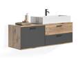 MORANO Waschtisch inkl. Becken, Material Dekorspanplatte, Nox Oak Nachbildung/Basaltgrau