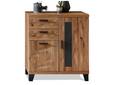 PERLINO Schuhschrank, Front Massiv, Wildeiche geschroppt
