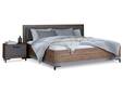 QUERRY Doppelbett, Material Dekorspanplatte, walnussfarbig/grau