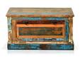 RIVERBOAT Garderobenbank aus Altholz, Material Massivholz, Vintage-Optik