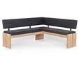 SIRION Eckbank mit Truhe aus Eiche, Material Massivholz/Bezug Mikrofaser