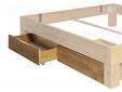 CURBY 2er Set Bettschubladen für 4-Fuß-Bett, Material Massivholz, Thermo-Fichte NATUR