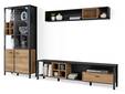 HAVANO Wohnwand, Material Dekorspanplatte, Riviera Eichefarbig/schwarz