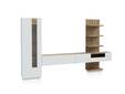 LENNOX Wohnwand, Material Dekorspanplatte, lichtgrau/Valencia Oak Dekor