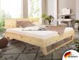 ZABINO Holz-Kufenbett aus Zirbe, Material Massivholz, mit Kopfteil