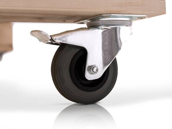 3er Set Rollen für Palettenbett