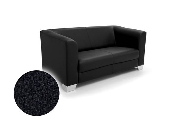 CHICAGO 2er Sofa Webstoff Berlin schwarz CHICAGO 2er Sofa Webstoff Berlin schwarz