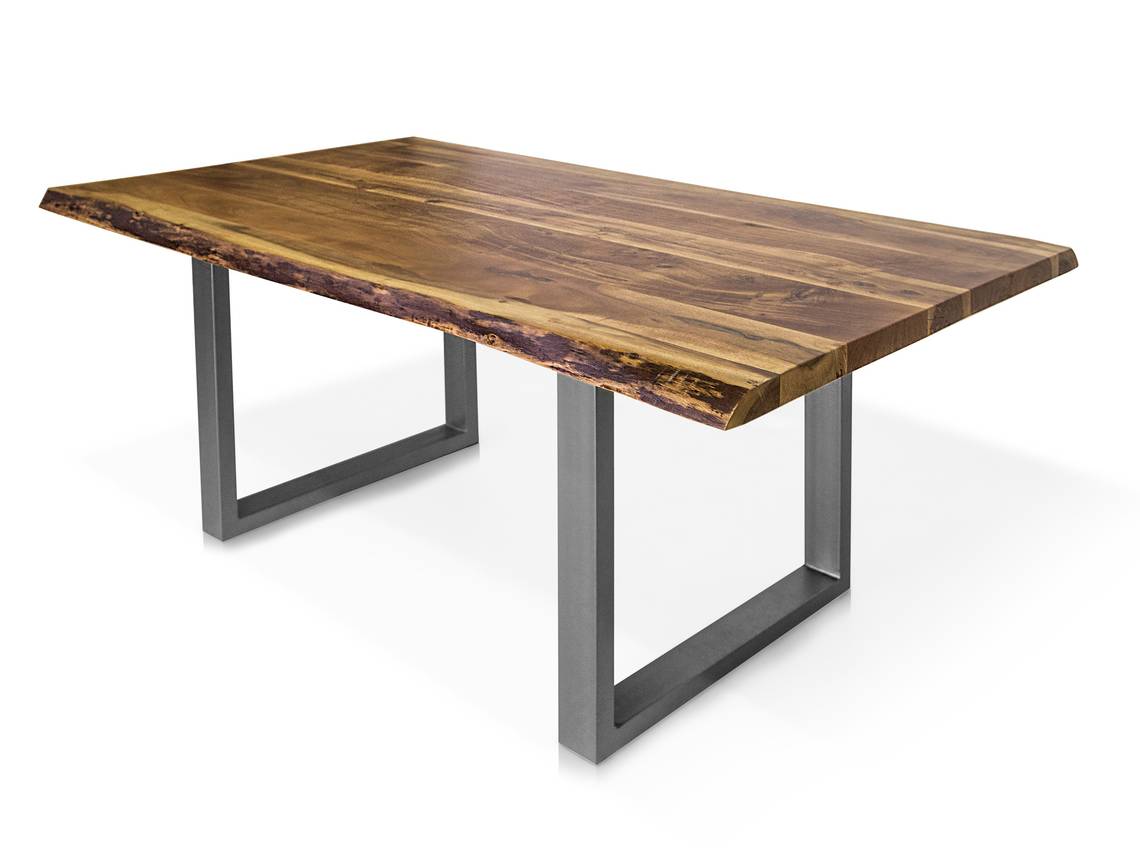 Dalin Esstisch Material Massivholz Metall Akazie Lackiert 160 X 90 Cm Alufarbig