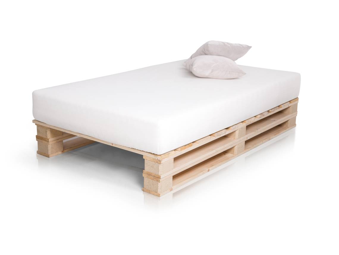 PALETTI DUO Massivholzbett Aus Paletten 120 X 200 Cm