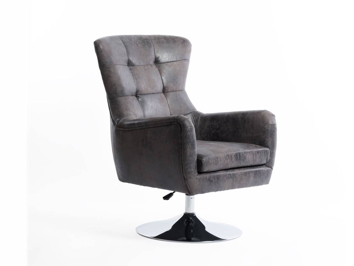 Galleno Relaxsessel Polstersessel Material Kunstfaser Bezug Microfaser Vintage Optik Grau