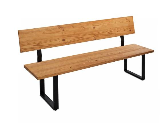 CURBY Sitzbank, rustikale Altholzoptik, Material Massivholz, Fichte gebürstet 160 cm | natur | mit Rückenlehne | ohne Sitzkissen DETAIL_IMAGE