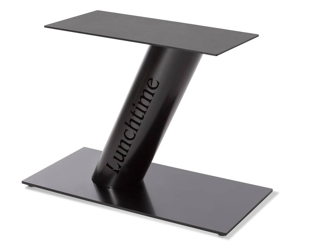 LUNCHTIME Tischgestell mit Schriftzug, Metall schwarz lackiert