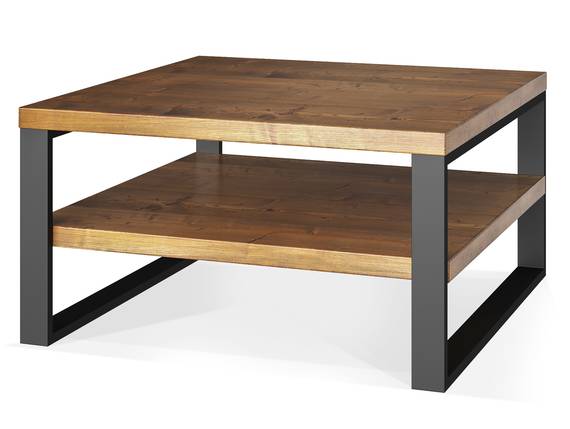 CURBY Couchtisch, rustikale Vintage-Optik, Material Massivholz Fichte